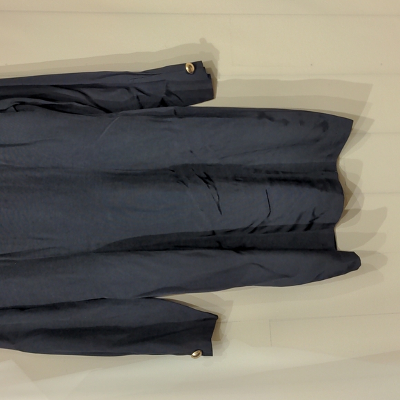 SZ 5/6 vintage 90s dress button front long sleeve sheath style with gold accents - Picture 7 of 8